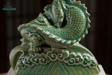  Tượng Rồng Thủ Biên, Men Xanh Ngọc, Gốm Thủ Biên, Quà tặng cao cấp Xuân Giáp Thìn, phiên bản giới hạn, C21cm x R19cm- SP002778 