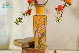  Bình Tứ Quý Cát Tường, màu vàng rực rỡ, Gốm Thủ Biên, C34 X R12 x M9cm, dùng làm Quà tặng, cắm hoa & trang trí- 	 SP002140 