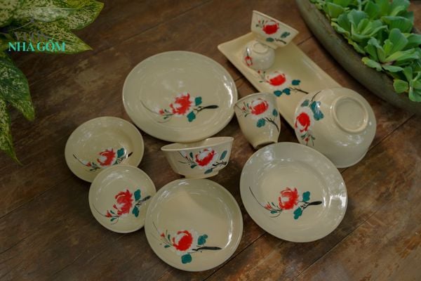  Ly vẽ họa tiết bông đỏ, R9xC10 cm- SP001428 