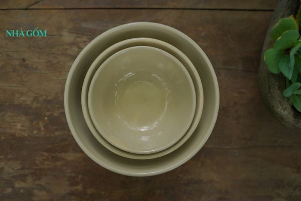  Tô cơm vẽ tay họa tiết bông xanh size lớn, C8xR17 cm- SP000952 