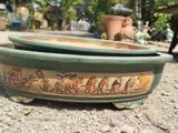  Chậu bonsai Lá, Oval Đám cưới chuột, bộ 2- 0102c3o034 