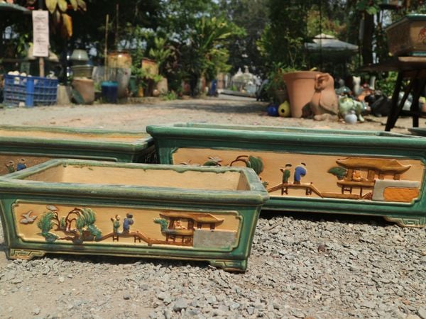  Chậu bonsai Lá, chữ nhật Đào Viên Kết Nghĩa, bộ 3-  0102k2t034 