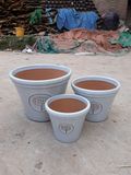  Chậu men họa tiết cây thông, bộ 3-  0402t3g034 