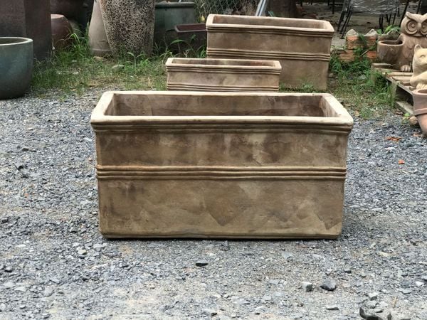  Chậu chữ nhật giả cỗ lớn, 75x37x37 cm- 0302c1l004 