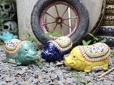  Heo gốm dáng Đông Hồ nhiều màu, gốm thủ công mỹ nghệ Nam Bộ, D27cm- 0101dh3011 