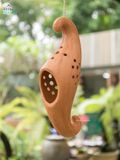  Chậu treo đất nung có lỗ, trồng cây, lọng đèn, D15cm, gốm Nam Bộ- SP000493 