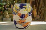  Đôn trống Song Long Tranh Châu tay cầm hình khối, màu xanh cobalt, gốm mỹ nghệ Nam Bộ, C45 x R35cm-SP002772 
