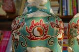  Bình Song Long Tranh Châu size nhỏ, men xanh đồng trổ bông, gốm mỹ nghệ Nam Bộ, H40 cm- SP001392 