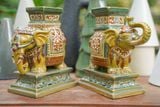  Đôn voi Thủ Biên để bàn vòi lên, quà tặng gốm cao cấp, Gốm Thủ Biên, Cao 20 x Dài 19cm-SP002148 