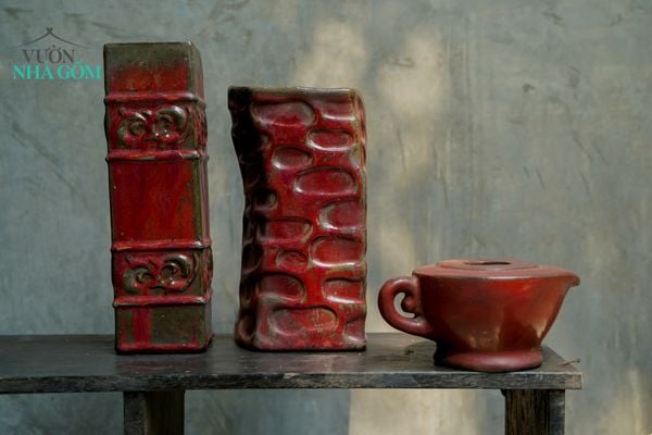  Bình trụ chữ nhật hoa văn C33cm x R9cm (Cái) - SP001459 