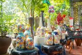  Quà tặng Tết - Bộ 3 bình khắc thủ công Bách Hoa cổ xanh, tượng trưng may mắn, tài lộc, phú quý -SP001409 