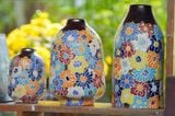  Quà tặng Tết - Bộ 3 bình khắc thủ công Bách Hoa cổ đồng, tượng trưng may mắn, tài lộc, phú quý- SP001409 