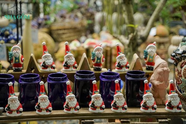  Tượng Ông Già Noel chất liệu sứ cao cấp, H12cm- 0406no2041 