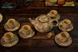  Bộ bình trà khắc họa tiết Bách hoa, thực hiện thủ công, gốm Thủ Biên làm quà tặng-SP001867 