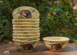  Tô cơm trung vẽ cá viền xanh, chén bát Lái Thiêu, R16xC7- SP002956 