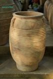 Lu gân 3 quai nhỏ, gốm đất nung lò trấu, R40xC59 cm- 0302l5n004 
