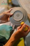  Bộ bình trà vẽ gà trống, họa tiết dân gian vẽ thủ công, gốm Thủ Biên thực hiện bởi Cô Yến-SP002325 