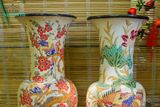  Bình gốm khắc đề tài Sen và Chim Trĩ, gốm thủ công Nam Bộ, C60cm- 0104s2n077 
