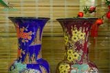  Bình gốm mỹ nghệ, chạm khắc mãnh hổ thưởng mai, miệng loe, gốm thủ công Nam Bộ, C60 cm- SP001616 
