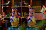  Bình Mãnh Hổ Thưởng Mai, họa tiết hoa mai đỏ, H43cm, gốm mỹ nghệ Nam Bộ- SP001936 