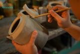  Bộ bình trà vẽ gà trống, họa tiết dân gian vẽ thủ công, gốm Thủ Biên thực hiện bởi Cô Yến-SP002325 