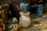  Đôn gốm dáng trái thơm, men trắng mịn màng gốm Nam Bộ, C43cm x R30cm- SP001600 