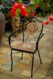  Mosaic hiện đại, ghế ghép gốm có lưng gạch cam, C46xD58xR42cm- SP000848 