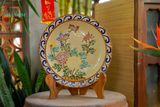  Dĩa mỹ nghệ đề tài Hoa Trúc size nhỏ, gốm thủ công Nam Bộ, D32 cm- 0107l1n076 