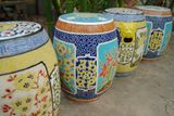  Đôn trống tròn họa tiết Hoa Bốn Mùa, Đôn Tứ Quý, gốm mỹ nghệ Nam Bộ, C45 x R35cm- SP001400 