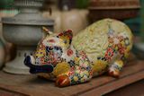  Heo gốm Bách hoa hoàng kim, gốm Thủ Biên, gốm mỹ nghệ trang trí, làm quà tặng, D28cm-SP002720 