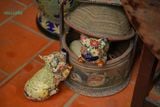  Heo gốm Bách hoa hoàng kim, gốm Thủ Biên, gốm mỹ nghệ trang trí, làm quà tặng, D28cm-SP002720 