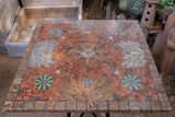  Mosaic cổ điển, bàn ghép gốm cổ điển họa tiết sáng, bàn vuông, D70cm- SP000329 