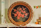  Dĩa gốm mỹ nghệ đề tài Hoa Lan, gốm thủ công Nam Bộ, D52 cm-0107l1l076 
