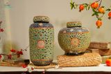  Bình bí lọng xanh đồng dáng trụ, lọng đèn trang trí, gốm thủ công Nam Bộ, C28cm- 0120b4c031 