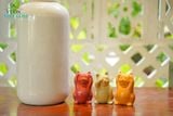  Bộ tượng Mèo Tam Không vui vẻ, 3 màu đỏ - cam - mocha, xưởng Thủ Biên, C11cm x R7cm- SP002205 