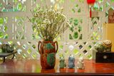  Bộ tượng Mèo Tam Không vui vẻ, màu xanh lá - xanh dương - trắng, xưởng Thủ Biên, C11cm x R7cm- SP002205 