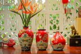  Bình cổ phục Việt tranh khắc Mai Điểu, Gốm Thủ Biên, (C31xM7) cm- SP002147 