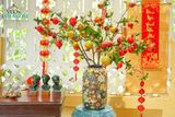  Bình khắc Bách Hoa thủ công, cắm hoa, trang trí Tết, gốm Thủ Biên, C30 x R11cm- SP000232 