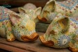  Heo gốm Bách hoa hoàng kim, gốm Thủ Biên, gốm mỹ nghệ trang trí, làm quà tặng, D28cm-SP002720 