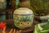  Thố gốm Vẽ tay Độc bản, 18x18cm, chất liệu gốm, an toàn để đựng thực phẩm, Xưởng Thủ Biên 