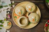  Hũ gốm, hũ mứt vẽ gà thủ công truyền thống, gốm Thủ Biên Nam Bộ, gốm Lái Thiêu, C9xR8cm- SP000454 