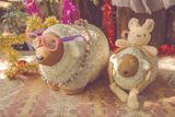  Cừu mặt đen thẳng đầu size nhỏ, gốm trang trí Noel và sân vườn, D25xC15 (cm)- 0401cu2004 