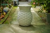  Đôn gốm dáng trái thơm, men trắng mịn màng gốm Nam Bộ, C43cm x R30cm- SP001600 