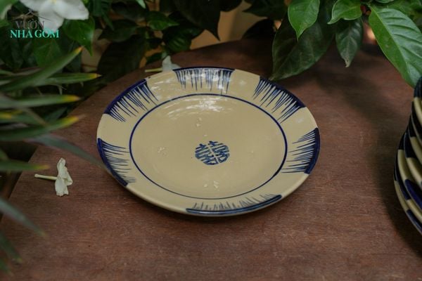  Dĩa lớn phết xanh, chén bát Lái Thiêu, R21xC4-SP002843 