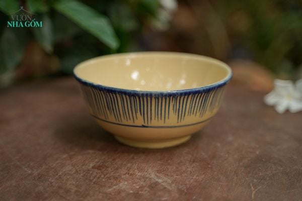  Tô cơm trung phết xanh, chén bát Lái Thiêu, R16xC7-SP002838 