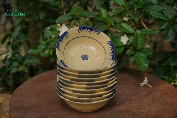  Tô tượng lớn phết xanh - Gas có đinh chân, Chén bát Lái Thiêu, R20xC7 - SP001919 