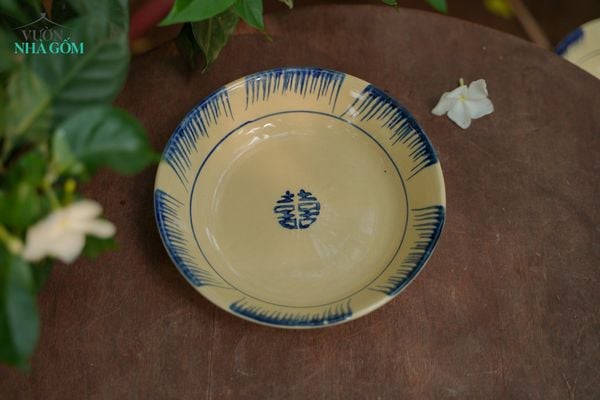  Dĩa hảo phết xanh, chén bát Lái Thiêu, R20xC5-9907h1o061 