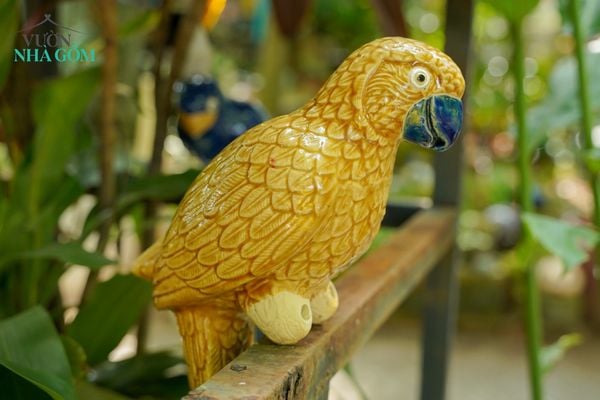  Két đuôi dài màu nâu caramel, gốm thủ công mỹ nghệ Nam Bộ, D62cm-  0101k2t052 