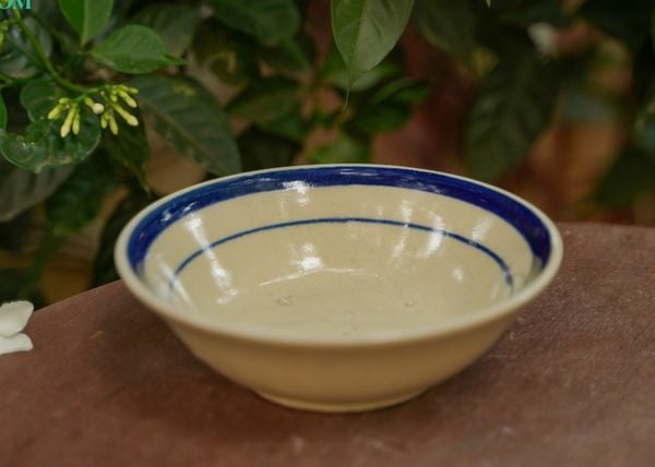  Tô tượng viền xanh nhỏ, vẽ tay thủ công, R18xC6-SP002845 