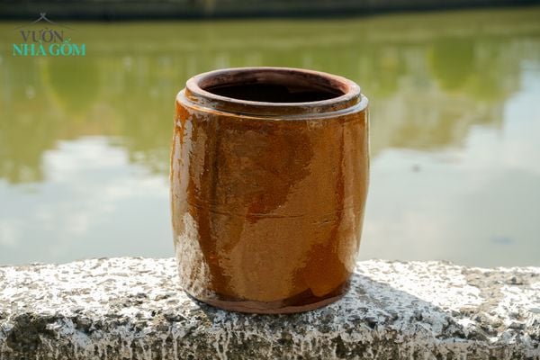  Khạp Nước Size Ba - Gốm Lái Thiêu Nam Bộ - C34 x R31cm 
